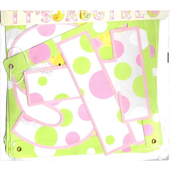 It’s a Girl Baby Shower Banner 7ft – Oh Baby Safari Animals Pink & Green Party D - Picture 2 of 5